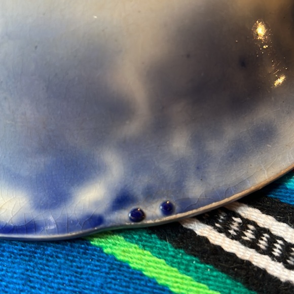 Antique Wm. Adams & Co. "Fairy Villas" Flow Blue 10 Inch Round Bowl - Picture 8 of 11